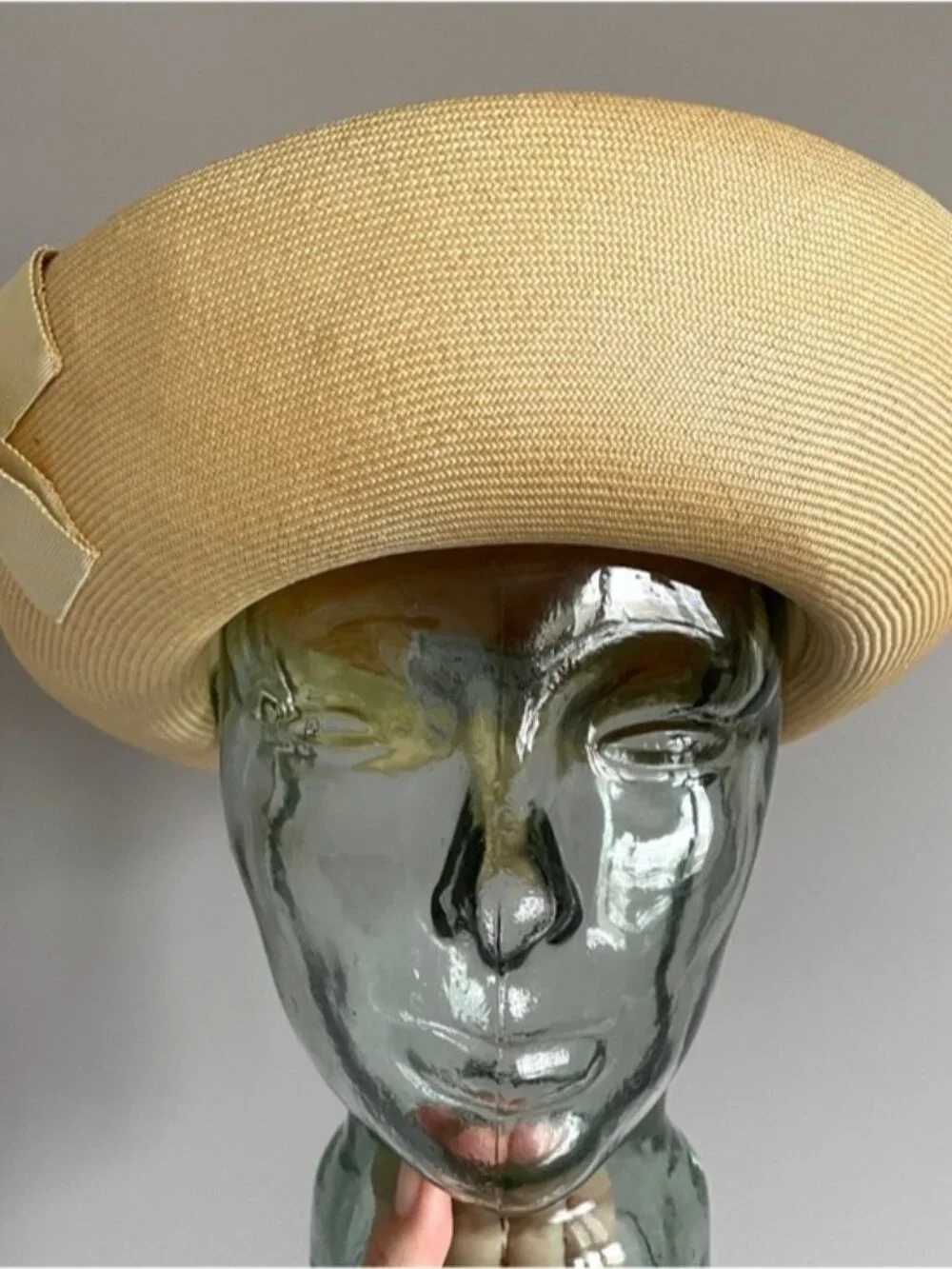 Vintage 60s Very Fine Straw Roller Hat w/ Upturned Brim - Small - Picture 3 of 10